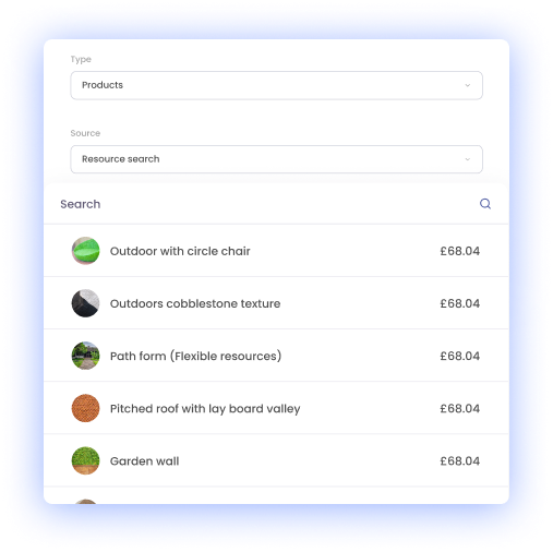 live product pricing for estimation