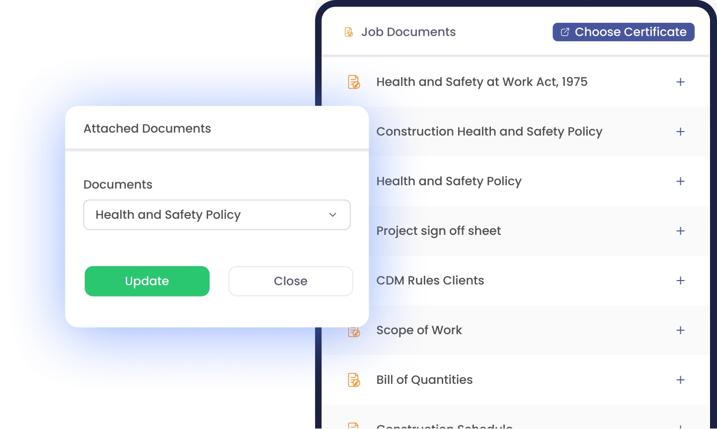 document management on a mobile