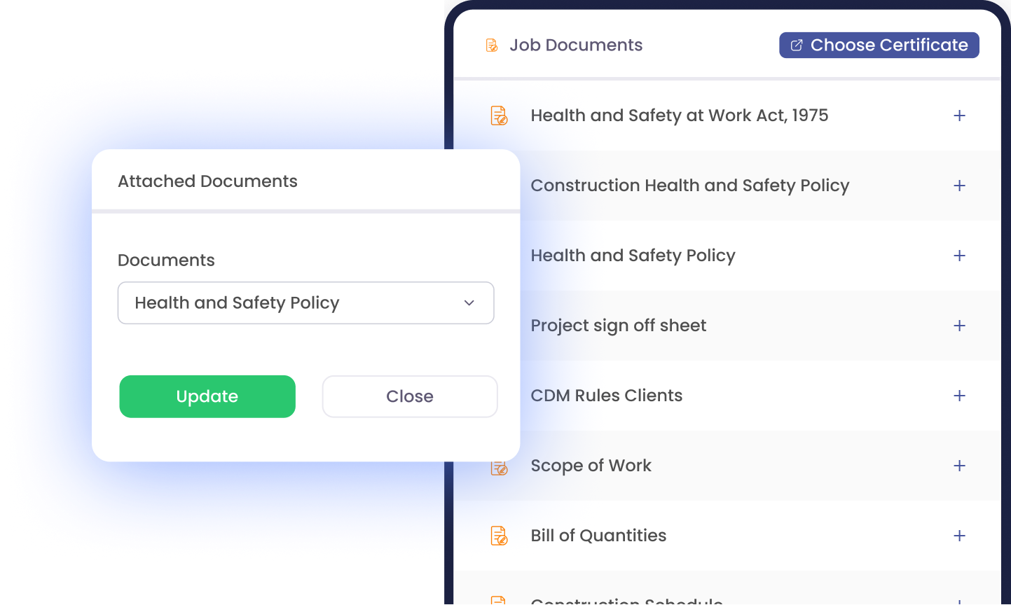 document management on a mobile