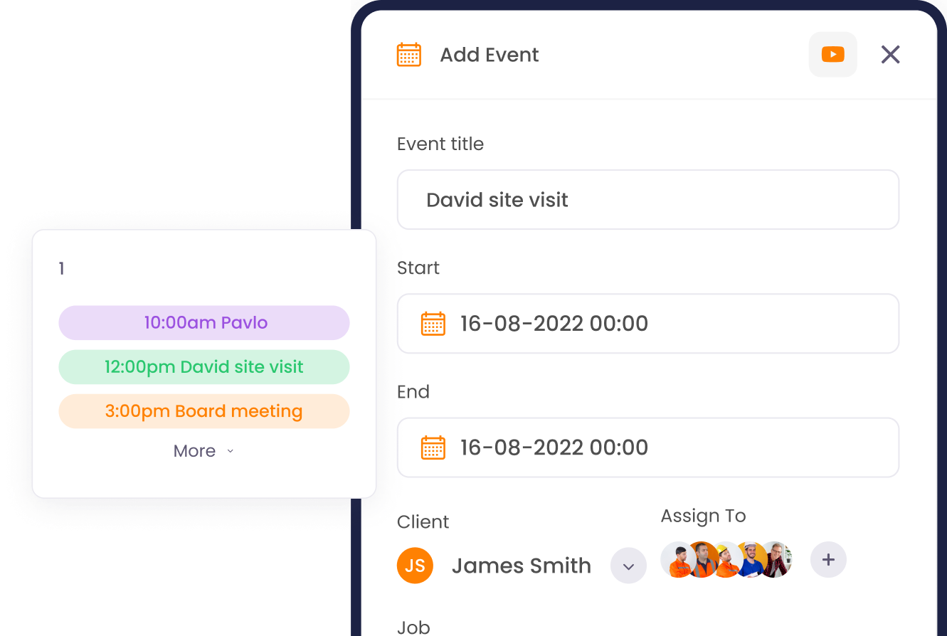 mobile calendar management