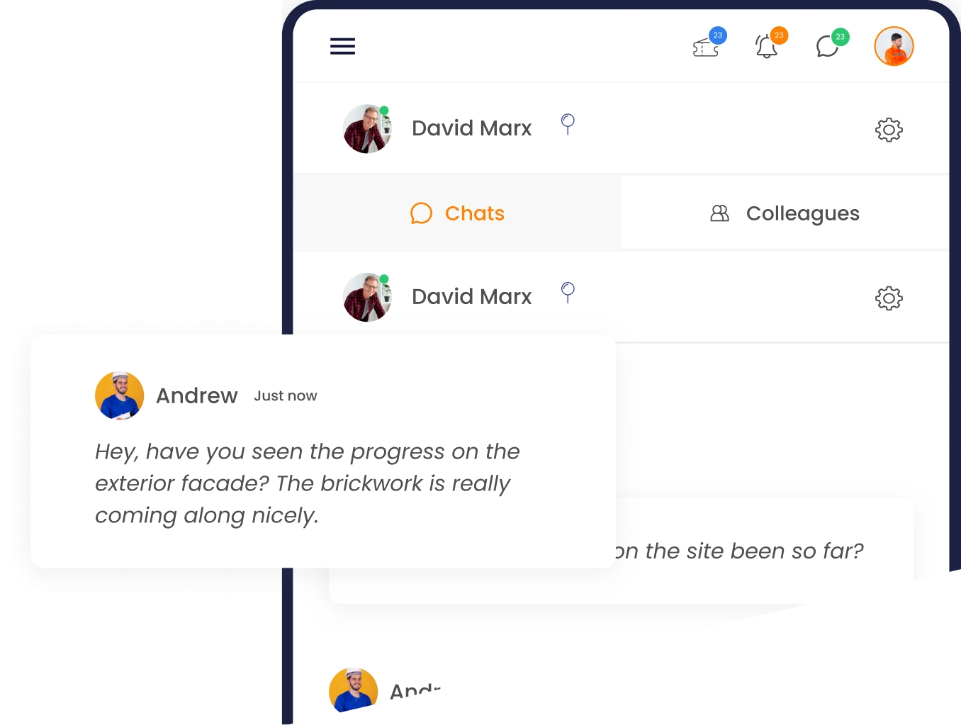 team communication on mobile