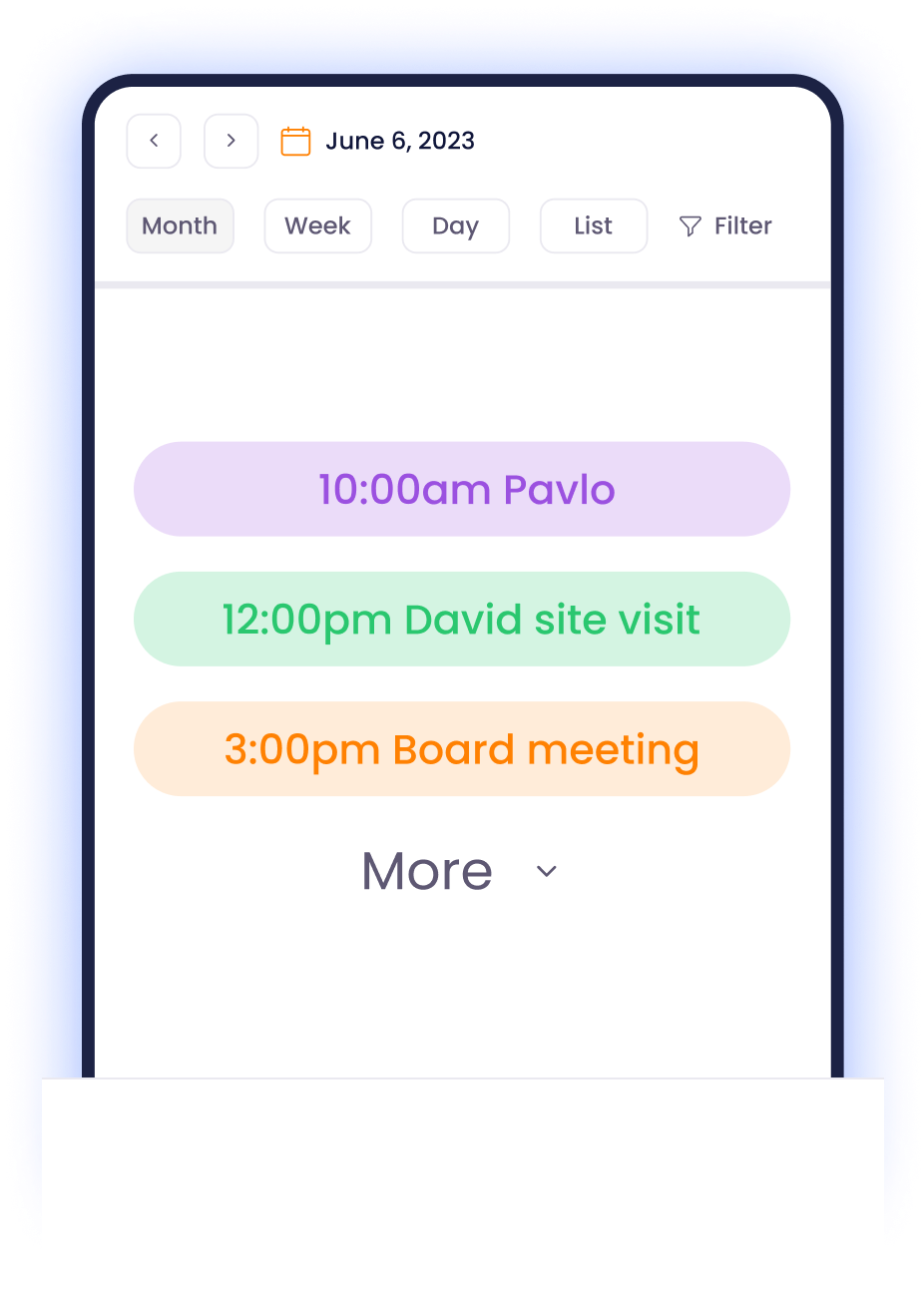 mobile calendar management