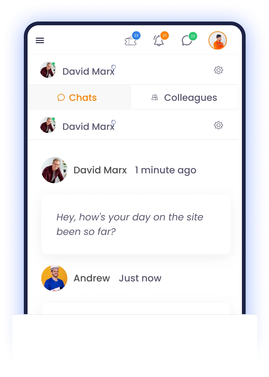 team communication on mobile