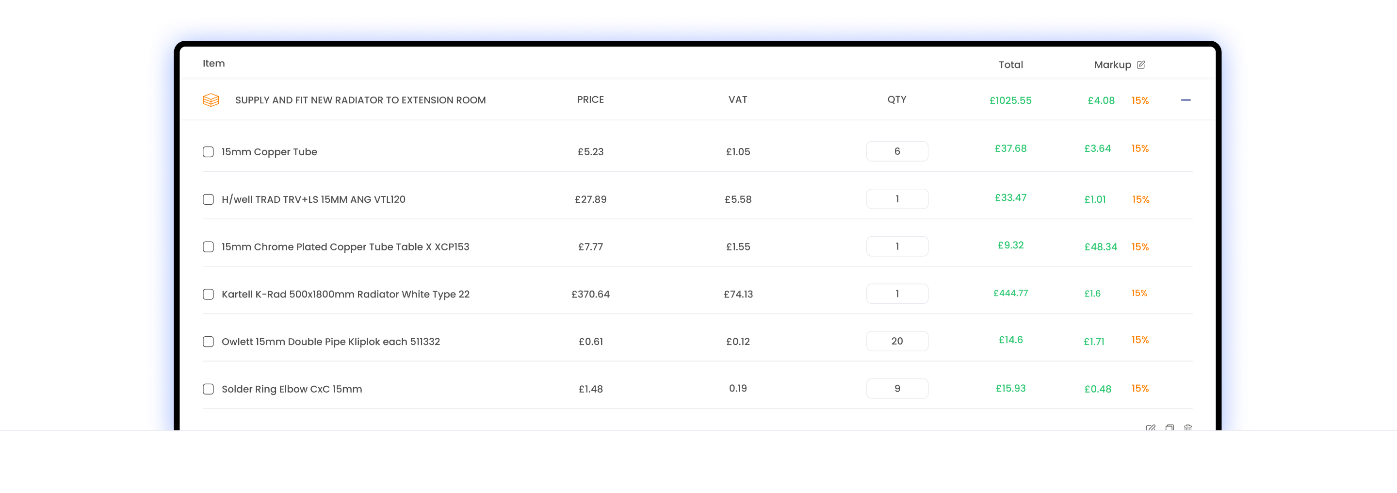 estimation profit markup