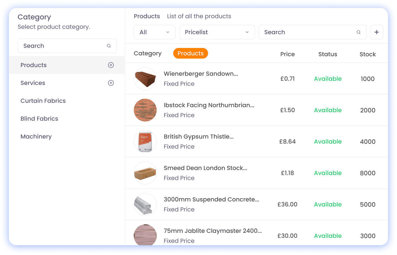 live product pricing
