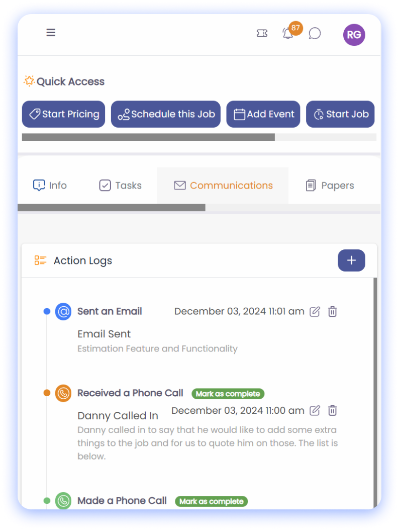 Supplier communication