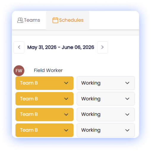 Team Scheduling & Work Allocation